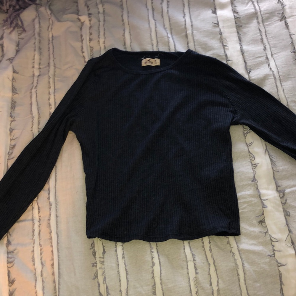 blue ribbed long sleeve from holister
